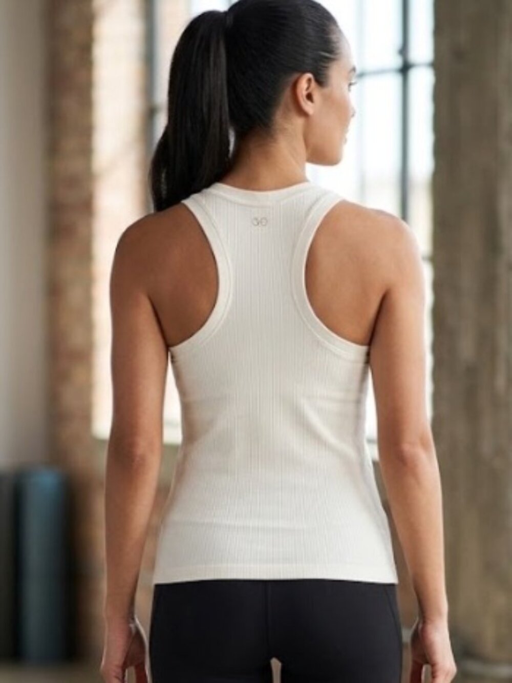 Calia Women's White Ribbed Racerback Tank Medium